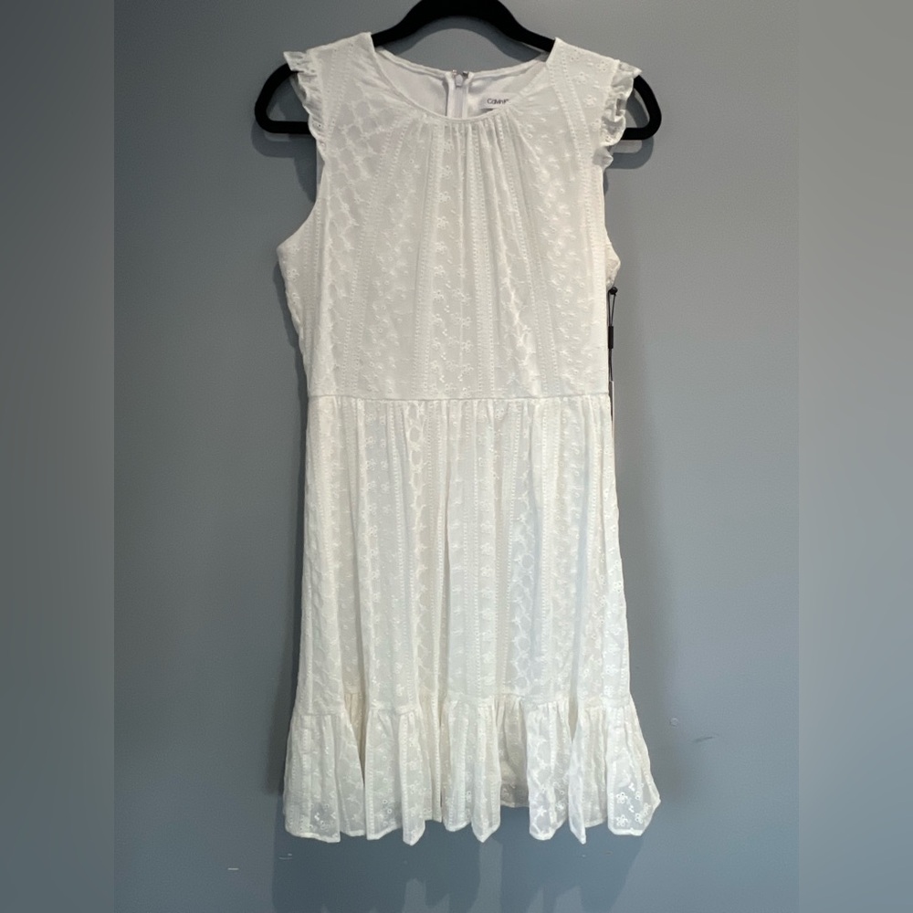 Calvin Klein White Textured Dress